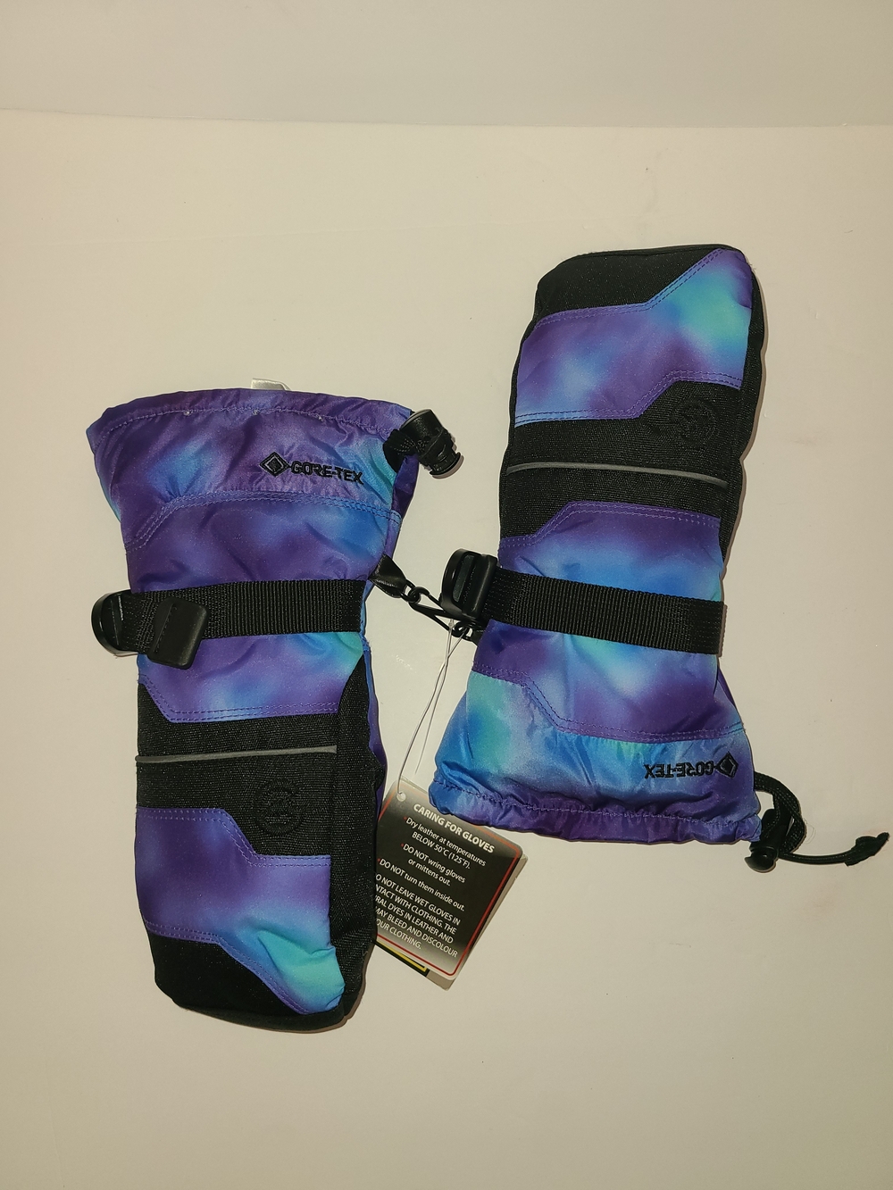 GORE-TEX Purple Blue Tie-Dye Ski Mittens